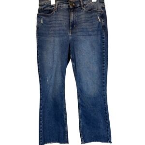 Calvin Klein Straight Leg Relaxed Fit Cropped Raw Hem Stretch Jeans size 12/31